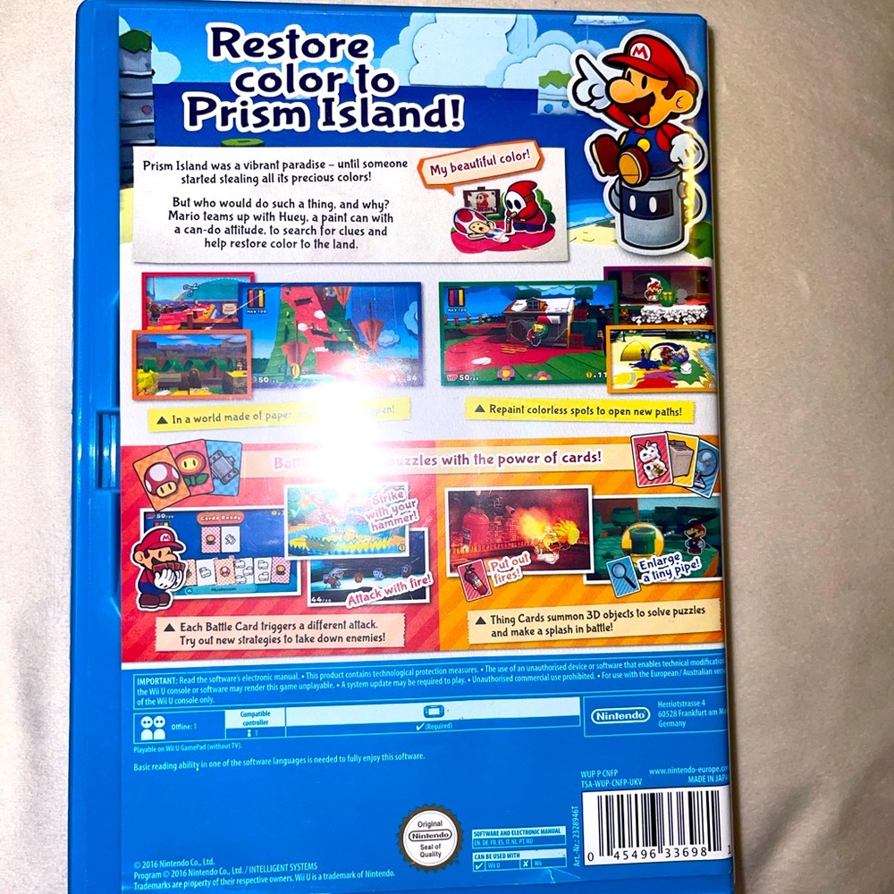 PAPER MARIO COLOR SPLASH FOR WIIU
